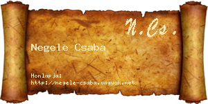 Negele Csaba névjegykártya